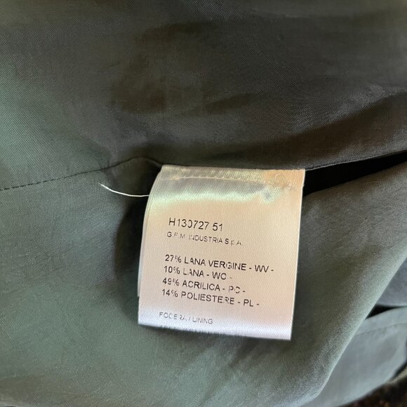 Hache Size 44 Textured Boucle Sleeveless Shift Dress Green Brown - Picture 10 of 12